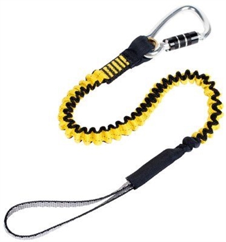 DBI-SALA Hook2Loop Bungee tool Tether, Locking Carabiner, Tubular Webbing, 31 in. length relaxed, 52 in. in Length Stretched, Medium Size, Weight Capacity of 35 lbs. Per Ea