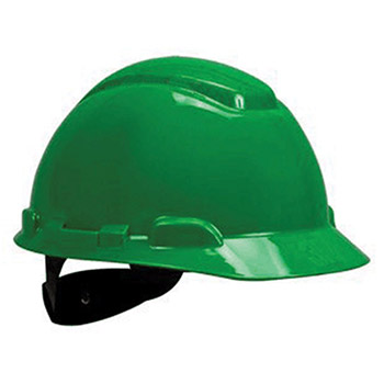 3M 70-0716-1434-4 Green H700 Series Class C G And E ANSI Type 1 Polyethylene Hard Hat With 4-Point Ratchet Suspension And Uv