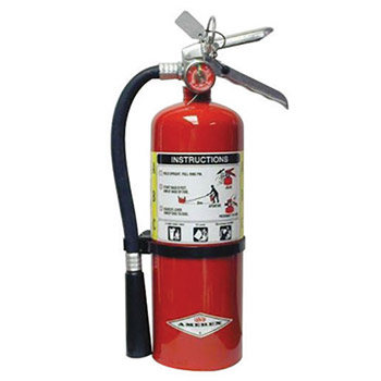Amerex A61B500 5 Pound Stored Pressure ABC Dry Chemical 2A:10B:C Multi-Purpose Fire Extinguisher For Class A, B And C Fires With Anodized Aluminum Valve, Wall Bracket, Hose And Nozzle