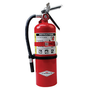 Amerex A61B500T 5 Pound Stored Pressure ABC Dry Chemical 2A:10B:C Steel Multi-Purpose Fire Extinguisher For Class A, B And C Fires With Anodized Aluminum Valve, Vehicle/Marine Bracket, Hose And Nozzle