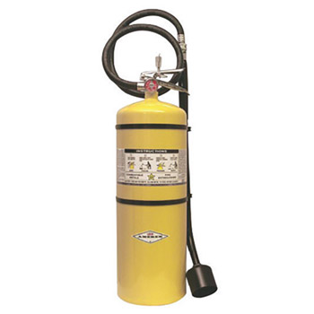 Amerex A61B570 30 Pound Stored Pressure Sodium Chloride Dry Powder Fire Extinguisher For Class D Fires With Chrome Plated Brass Valve, Wall Bracket, Hose, Horn And Wand Applicator