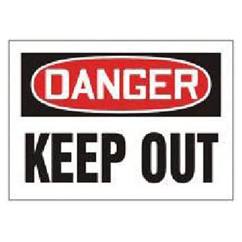 Accuform MADM064VS Signs 10" X 14" Red Black And White Adhesive Vinyl Value Admittance Sign "Danger Keep Out"