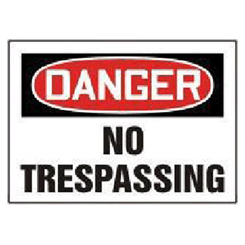 Accuform MADM292VS Signs 7" X 10" Red Black And White Adhesive Vinyl Value Admittance Sign "Danger No Trespassing"