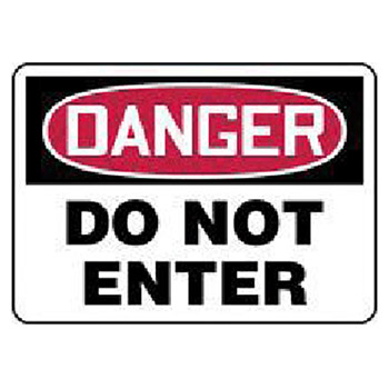 Accuform MADMD05BVS Signs 7" X 10" Red Black And White Adhesive Vinyl Value Admittance Sign "Danger Do Not Enter"
