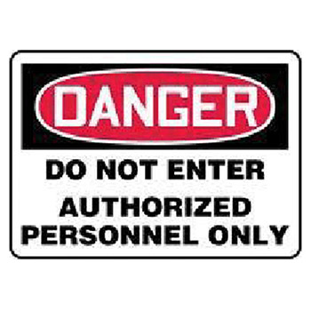 Accuform MADMD18BVS Signs 7" X 10" Red Black And White Adhesive Vinyl Value Admittance Sign "Danger Do Not Enter Authorized