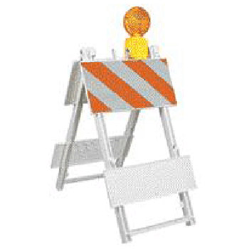 Jackson Safety 3007833 by Kimberly Clark 24" X 12" X 8" Plastic Type 2 Traffic Barricade With Engineer Grade Reflective Sheeting
