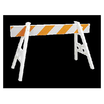 Jackson Safety 3007876 by Kimberly Clark 2" X 8" X 8' Plastic Barricade Rail With Engineer Grade Reflective Sheeting On Both Sides