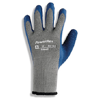 Ansell Edmont 206401 Size 8 PowerFlex Rubber Dipped Palm Coated Work Gloves With Seamless Poly/Cotton Knit Lining (144 Pair)