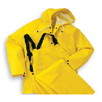 Bata Shoe 76017-MD Bata/Onguard Medium Yellow Webtex .65MM Ribbed PVC On Non-Woven Polyester 3 Peice Rainsuit With Jacket With