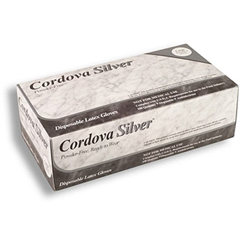 Cordova Disposable Gloves Cordova Silver Latex Industrial Grade 4015