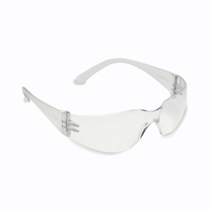 Bulldog-Lite Glasses, Uncoated Polycarbonate Wrap-Around Lens, Clear Frosted Frame, Per Dz