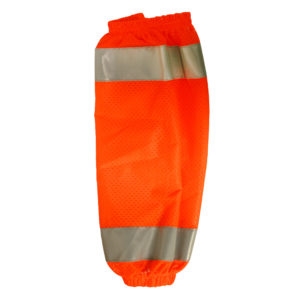 Orange Mesh Leg Gaiters, Silver Reflective Tape, Three Hook & Loop Straps, Elastic on Both Ends, One Size Fits All, Type R Class E, Per Pr