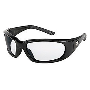 Crews CREFF310AF ForceFlex Ultra-Flexible Regular Safety Glasses With Black Thermoplastic Urethane Frame, Clear Polycarbonate Anti-Fog Anti-Scratch Lens And Black Temple Sleeve