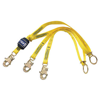 DBI/SALA D621246070 6' EZ-Stop 1" Polyester Web Twin-Leg Tie-Back 100% Tie-Off Shock-Absorbing Lanyard With Self-Locking Snap Hook At Each End And Adjustable D-Rings For Tie-Back