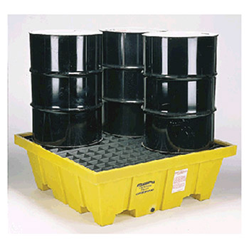 Eagle 1640 Four Drum Polyethylene Control Pallet Unit With Grating And 66 Gallon Spill Capacity 51 1/2" X 51 1/2" X