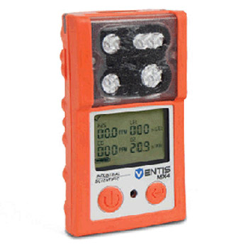 Industrial Scientific I24VTS-K1031101101 Safety Orange Ventis M X4 Portable Combustible Gases Oxygen And Carbon Monoxide Monitor, Per Ea