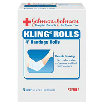 Johnson & Johnson 4in X 75in Band Aid RED CROSS KLING Tape 5522