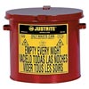 Justrite Manufacturing 2 Gallon Red Oily Waste Countertop Can 9200