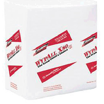 Kimberly-Clark 41026 12 1/2" X 14.4" White WYPALL X80 1/4 Fold Towels (50 Per Package)