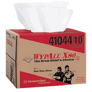Kimberly-Clark 41044 12.5" X 16.8" White WYPALL X80 1/4 Fold SHOPPRO Shop Towels In BRAG Box (160 Per Box)