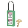 Master Lock M19411GRN Green 1 1/2" X 3" Zenex Thermoplastic Bilingual Lightweight Safety Lockout Padlock With 1/4" X 1 1/2" Shackle 