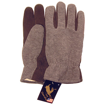 Majestic Drivers Gloves Deer Blck Gray Lined 1663