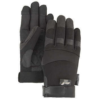 Majestic Leather Palm Gloves Syn. Dbl. Plm Knit Bck Velcro Heatlok 2139BKH