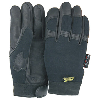 Majestic Leather Palm Gloves Black Deer Plm Lined Knit Bck 2151H