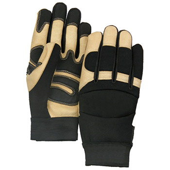 Majestic Leather Palm Gloves Lt Gold Pigskin Knt Bck 2160