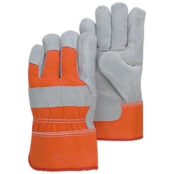 Majestic Leather Palm Gloves Split Internal Double Orange 2501CDP