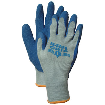 Majestic Coated Gloves Rubber Palm Grey Blue Knit 3385A