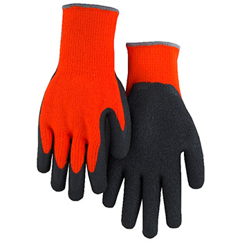 Majestic Coated Gloves Rubber Palm HV Orange Knit No Logo 3397HON