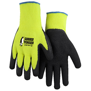 Majestic Coated Gloves Rubber Palm HV Yellow Knit 3397HY