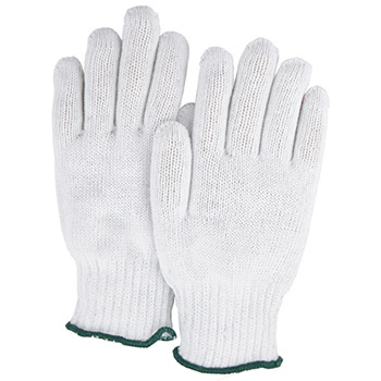 Majestic String Gloves White Knit Cotton Poly 55 45 3806W