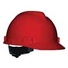MSA MSA475363 Red Class E Type I V-Gard Polyethylene Slotted Style Hard Cap With 4-Point Fas-Trac Ratchet Suspension