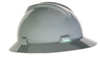 MSA MSA475367 Gray Class E Type I V-Gard Polyethylene Slotted Style Hard Hat With Fas-Trac Ratchet Suspension