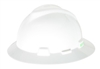 MSA MSA475369 White Class E Type I V-Gard Polyethylene Slotted Style Hard Hat With Fas-Trac Ratchet Suspension