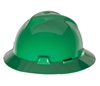 MSA MSA475370 Green Class E Type I V-Gard Polyethylene Slotted Style Hard Hat With Fas-Trac Ratchet Suspension