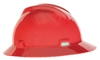 MSA MSA475371 Red Class E Type I V-Gard Polyethylene Slotted Style Hard Hat With Fas-Trac Ratchet Suspension