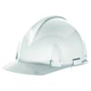 MSA MSA475385 White Class E Type I TopGard Polycarbonate Slotted Style Hard Cap With Fas-Trac Ratchet Suspension