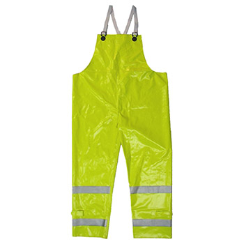 Neese Industries Dura Viz Bib Style Trousers, PVC Coated Polyester, Safety Fly with Snap Closure, Each 1930BTF