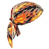 OccuNomix OCCTN6-FLA Big Flames Tuff Nougies 100% Cotton Deluxe Doo Rag Tie Hat With Elastic Rear Band