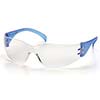 Pyramex Safety Glasses Intruder Frame Blue Temples Clear Hardcoated SN4110S