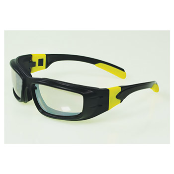 Radnor RAD64051643 Panzer Sealed Saety Glasses With Black And Yellow Frame And Clear Indoor/Outdoor Anti-Fog Lens