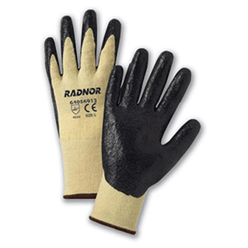Radnor Coated Gloves Small Yellow Kevlar Lycra Work 64056911