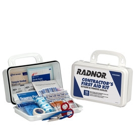 Radnor 64058080 RADNORÂ® White Plastic Portable Or Wall Mounted 10 Person Contractor First Aid Kit, Per Each