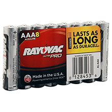Rayovac Alkaline UltraPro Shrink Wrapped AAA 8 Pack AL-AAA