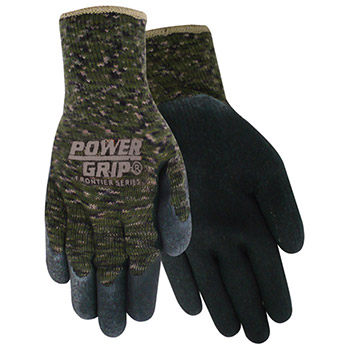 Red Steer Gloves PowerGrip Camo Knit Dipped Gloves A302