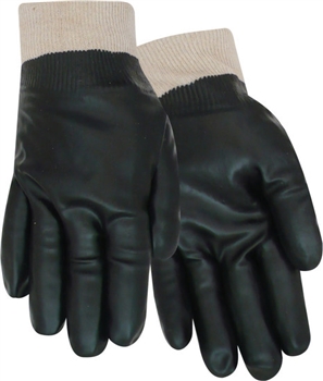 Red Steer Gloves Black PVC coated Coated Gloves B-8KW-L