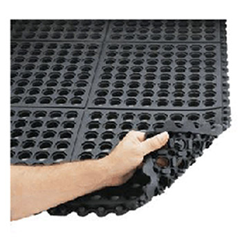 Superior 550S0033BL Manufacturing Notrax 3' X 3' Black 3/4" Thick Cushion-Ease Wet/Dry Area Anti-Fatigue Floor Mat